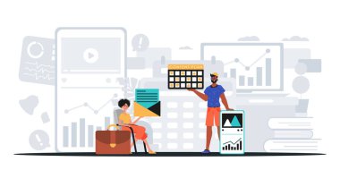 Dijital Pazarlama Takımı. Pankart kullanmaya hazır