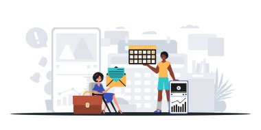 Dijital Pazarlama Takımı. Pankart kullanmaya hazır