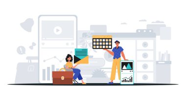 Dijital Pazarlama Takımı. Pankart kullanmaya hazır