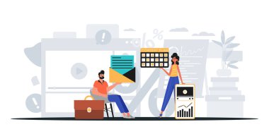 Dijital Pazarlama Takımı. Pankart kullanmaya hazır