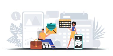 Dijital Pazarlama Takımı. Pankart kullanmaya hazır