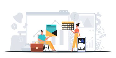 Dijital Pazarlama Takımı. Pankart kullanmaya hazır