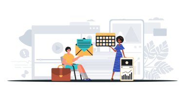 Dijital Pazarlama Takımı. Pankart kullanmaya hazır