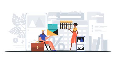 Dijital Pazarlama Takımı. Pankart kullanmaya hazır