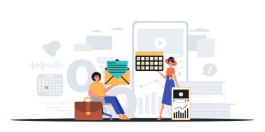 Dijital Pazarlama Takımı. Pankart kullanmaya hazır