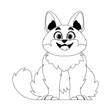 Organize olmuş zeki bir kedi, çocuk boyama kitapları için göz kamaştırıcı. Çizgi film biçimi, Vektör İllüstrasyonu