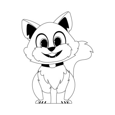 Organize olmuş zeki bir kedi, çocuk boyama kitapları için hayret verici. Çizgi film biçimi, Vektör İllüstrasyonu