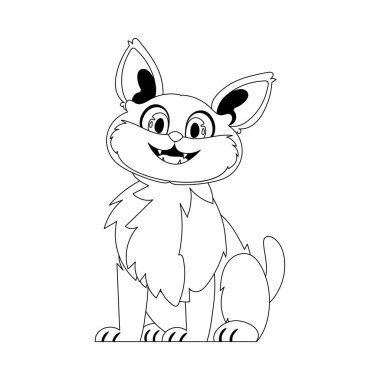 Organize olmuş zeki bir kedi, çocuk boyama kitapları için hayret verici. Çizgi film biçimi, Vektör İllüstrasyonu