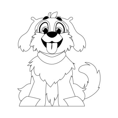 Skillfully puppy in a energize shape, pulverizing for children's coloring books. Cartoon style, Vector Illustration clipart