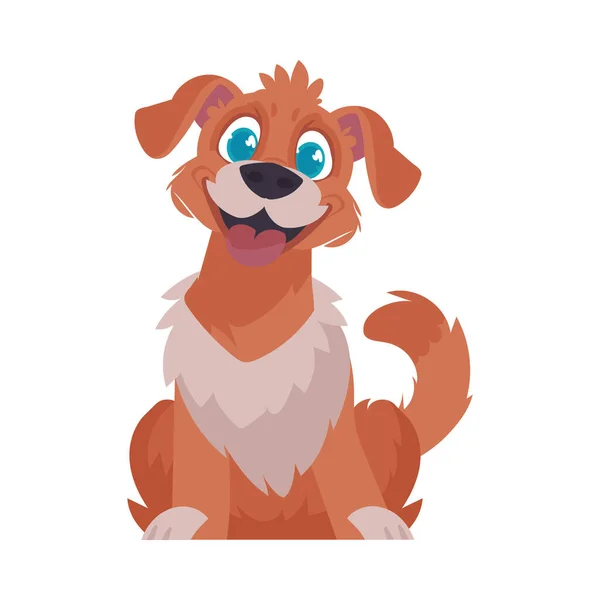 Intelligentbeat Rodnande Hund Hundflinande Tecknad Stil Vektor Illustration — Stock vektor
