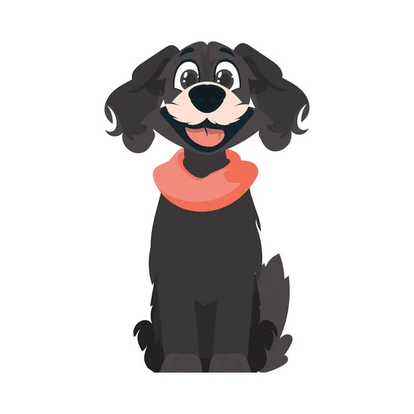 Divertissement Battement Dim Pooch Canine Souriante Cartoon Style Illustration Vectorielle — Image vectorielle