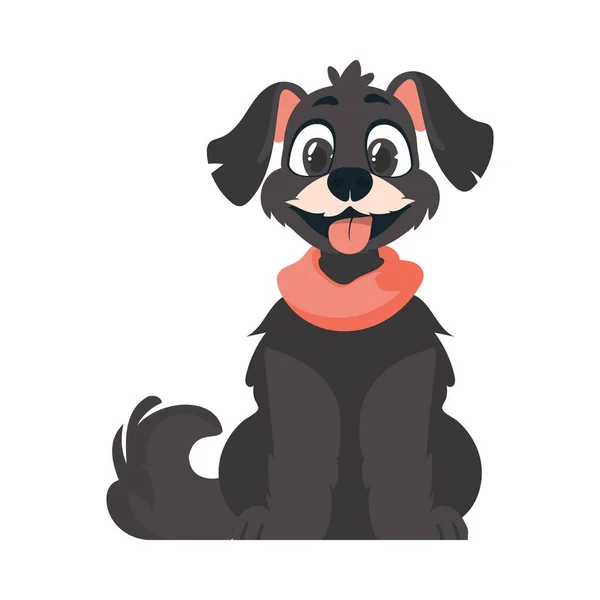 Zabawianie Się Tępym Psem Uśmiechnięty Pies Styl Kreskówki Ilustracja Wektora — Wektor stockowy