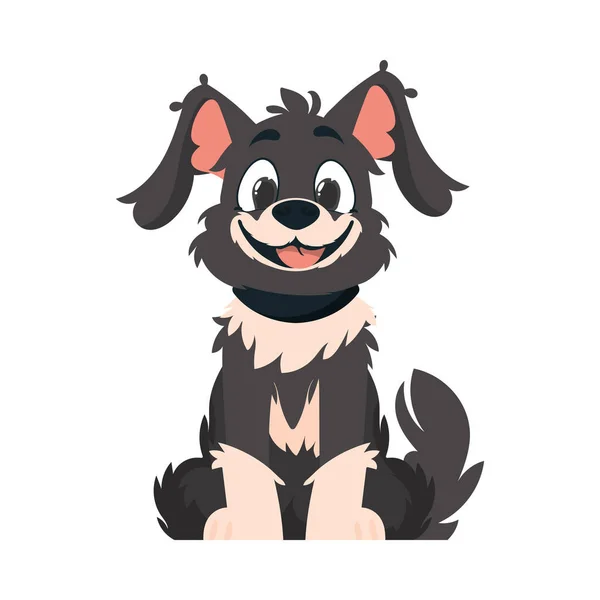 Entertainingbeat Dim Pooch Grinning Canine Cartoon Style Vector Illustration — Stock Vector