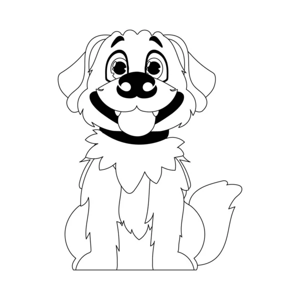 在一个充满活力的形状的技能幼犬 基础为儿童的彩色书籍 卡通风格 矢量图解 — 图库矢量图片