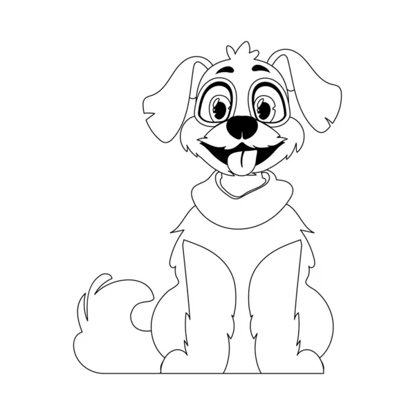 Adroitly Puppy Een Energieke Vorm Cruciaal Voor Kinderen Kleurboeken Cartoon — Stockvector