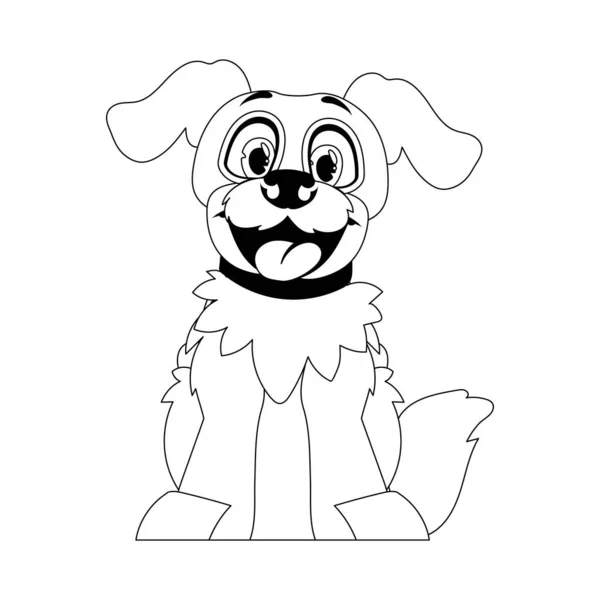 Skillfully Puppy Energize Shape Basic Children Coloring Books Cartoon Style — Stock Vector