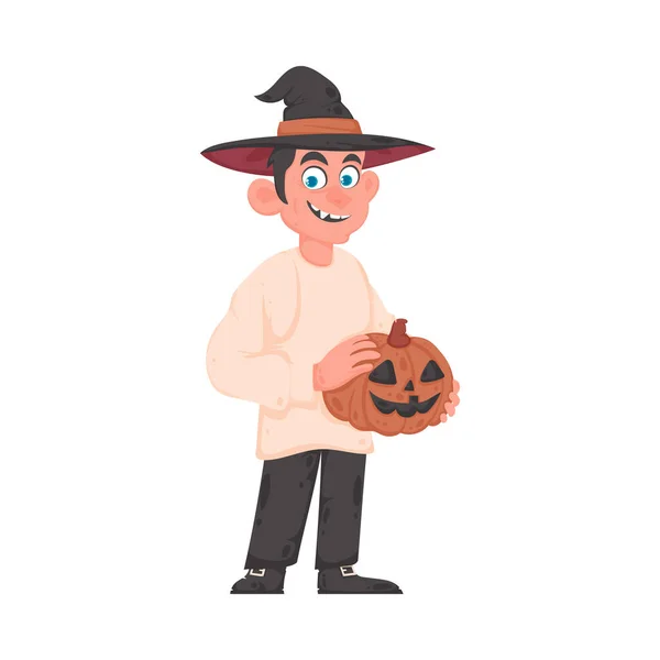 Osoba Převlečená Upíra Kostýmu Toto Téma Halloweenu Karikatura Vektorová Ilustrace — Stockový vektor