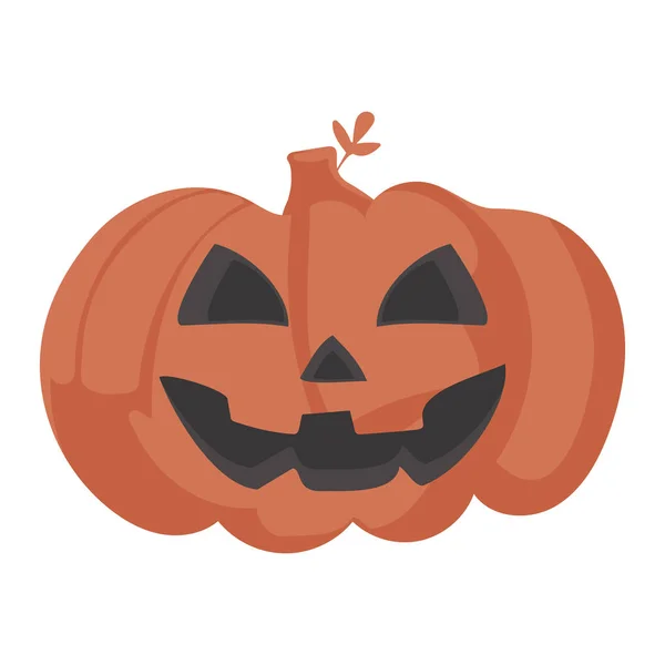 Big Pumpkin Scary Face Awesome Halloween Party Cartoon Style Vector — Stock Vector