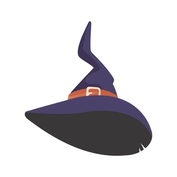 Колпак Ведьмы Высокая Шляпа Которую Ведьмы Носят Голове Шляпа Которая — стоковый вектор