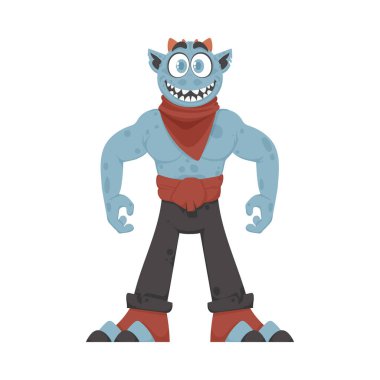 Bu tuhaf hayvanla takılmak çok eğlenceli ve mavi. Çizgi film biçimi.