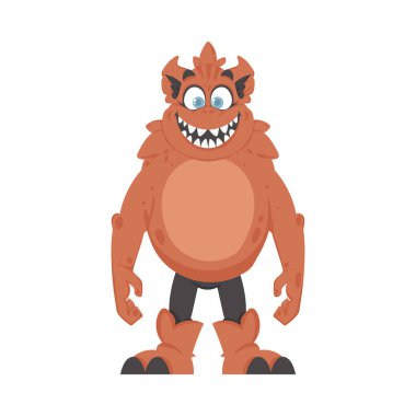 Bu komik ve eğlenceli bir turuncu yaratık. Çizgi film biçimi.