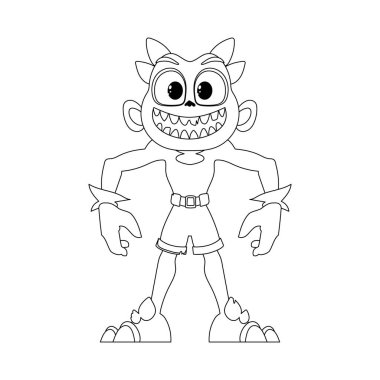 Bu çizgi film karakteri diğerlerinden farklı ve eşsiz yetenekleri var. Çocuk boyama sayfası.