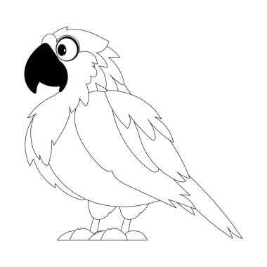 Eğer parlak tüyleri olan güzel bir kuş hayal edersek, bu metni kavramak daha kolaydır. Bu bizi mutlu eder. Çocuk boyama sayfası.