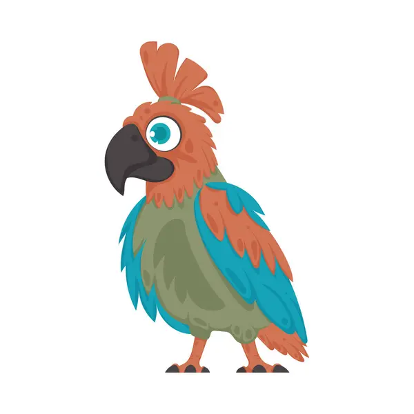 Vacker Fågel Med Ljusa Och Glada Färger Vektor Illustration — Stock vektor
