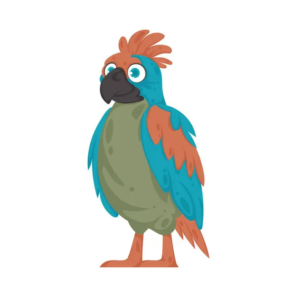Vacker Fågel Med Livfulla Och Glada Färger Vektor Illustration — Stock vektor