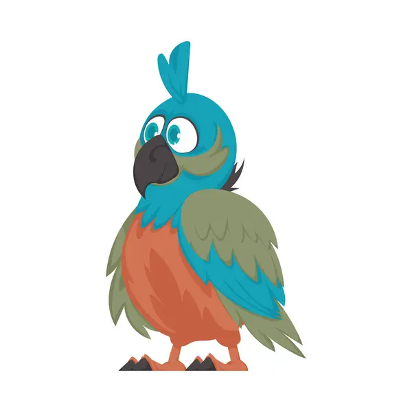 Vacker Fågel Med Levande Och Glada Färger Vektor Illustration — Stock vektor