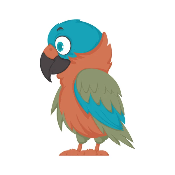 Pretty Bird Vibrant Happy Colors Vector Illustration — Stock Vector