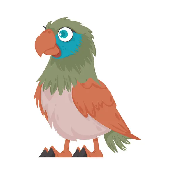 Pretty Bird Vibrant Joyful Colors Vector Illustration — Stock Vector