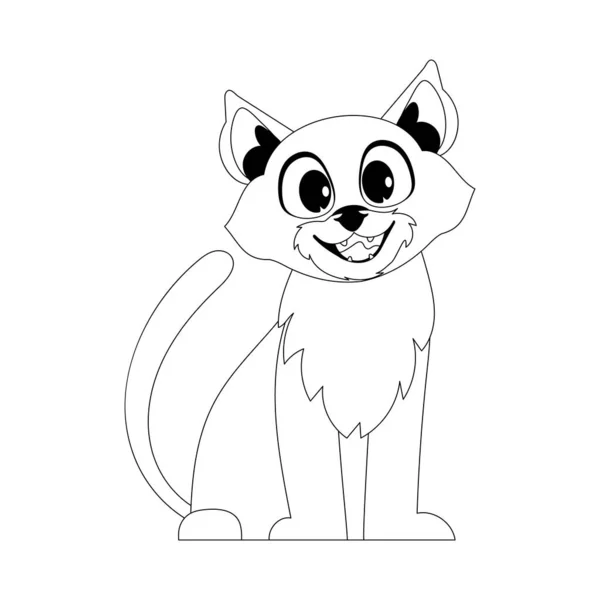 Pretty Hilarious Red Cat Just Sitting Childrens Coloring Page — Stock Vector