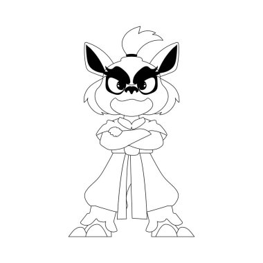 Çin ejderhası çizgi film karakteri şeklinde mistik bir Shaolin savaşçısı. Renk biçimi