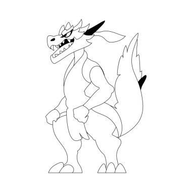 Çin ejderhası çizgi film karakteri şeklinde mistik bir Shaolin savaşçısı. Renk biçimi