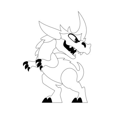 Çizgi film komik ve muhteşem ejderha dinozoru. Renk biçimi