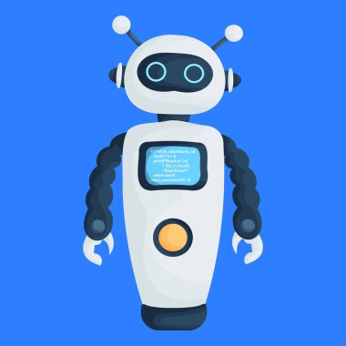 Ekranda Kodu Olan Çizgi Robot