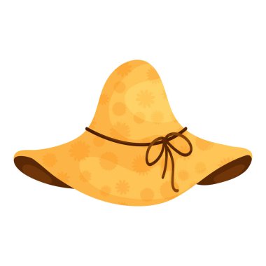 Çiçek desenli Sarı Güneş Şapkası