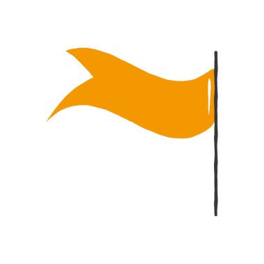 Beyaz üzerine el yapımı Turuncu Bayrak