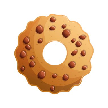 Çikolata parçalı kurabiye çöreğinin enfes bir örneği ortasında çikolata parçacıkları olan lezzetli bir pasta, tatlı için mükemmel..