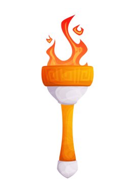 Parlak, stilize bir alevi olan canlı bir çizgi film tarzı meşale. Oyunlarda, illüstrasyonlarda ya da macera ve heyecan gerektiren her projede kullanılmak için mükemmel..