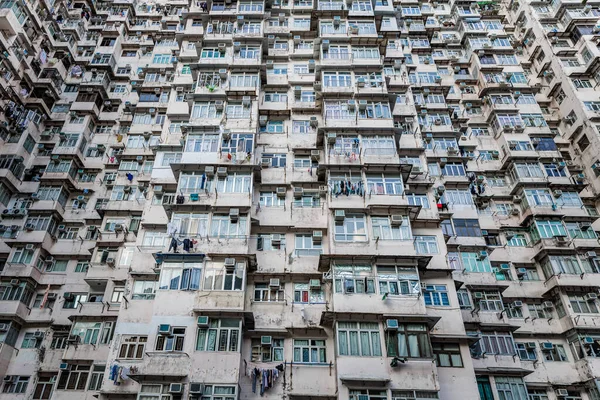 stock image Old crowded apartment in Quarry Bay, Hong Kong, daytime