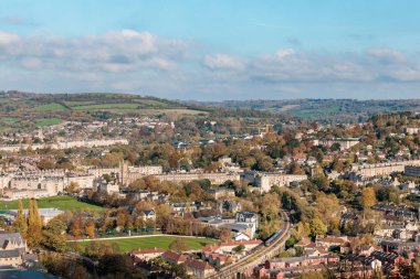 Bath 'ın muhteşem manzarası, Alexandra Park Manzarası' ndan. İngiltere, İngiltere
