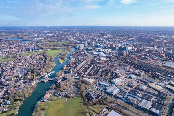 stock image beautiful aerial view of the Reading, Berkshire, England, daytime