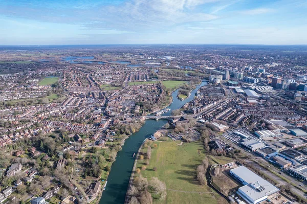 stock image beautiful aerial view of the Reading, Berkshire, England, daytime