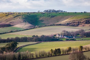 Pewsey, Wiltshire, İngiltere 'nin güneyinde güzel bir manzara.