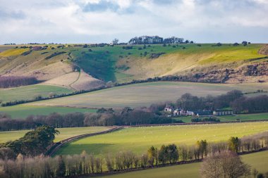 Pewsey, Wiltshire, İngiltere 'nin güneyinde güzel bir manzara.