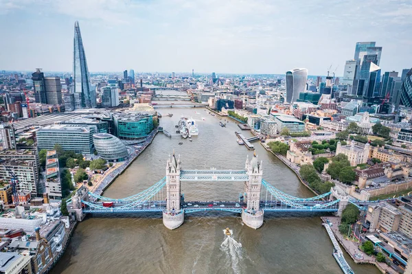 Incrível Vista Aérea Tower Bridge River Thames Londres Famoso Marco — Fotografia de Stock