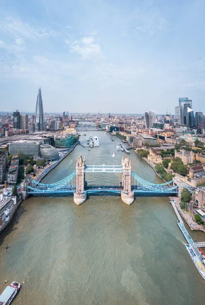 Vue Aérienne Panoramique Étonnante Tower Bridge Tamise Londres Point Repère — Photo