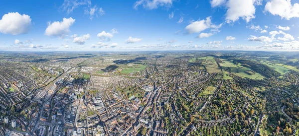 Úžasný Letecký Výhled Centrum Města Hlavní Ulice Guildford Slavné Město Stock Snímky